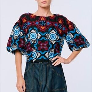 Floral Patterned Women's Top - Multicolor